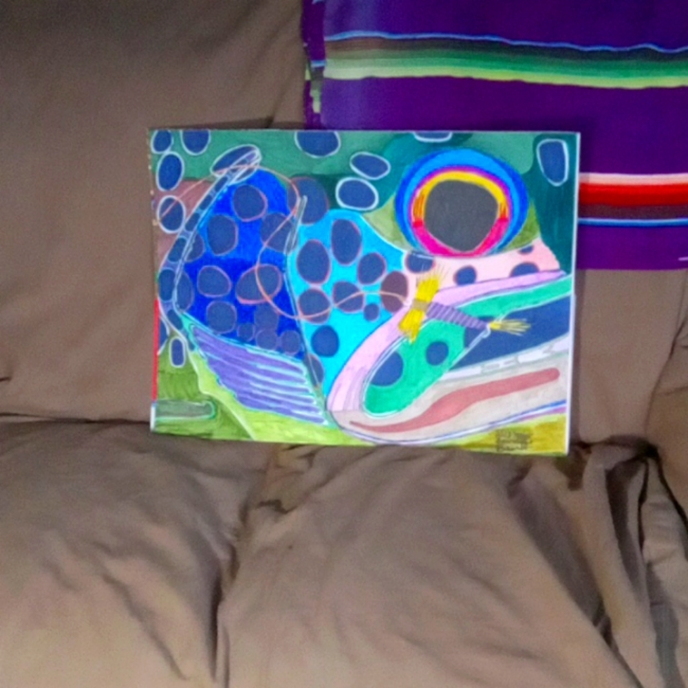 Abstract Brook Trout with a fly